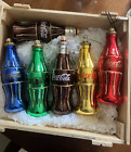Kurt Adler Christmas Polonaise Blown Glass Coca Cola Ornaments Crate 5 Bottles