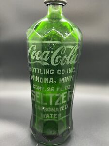 Vintage Coca Cola Bottling Company Inc Seltzer Bottle/ Carbonated Water/ Green