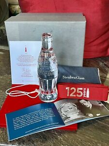 RARE125 Anniversary Steuben Coca Cola Bottle. Signed Mint In Box,year 2011