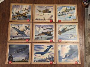1943 Coca Cola US Air Force WW2 military Planes aircraft pictures - set of 9.