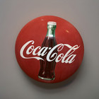 Original 1940-50s Coca Cola Button 36” Porcelain Sign Good Condition Collector!