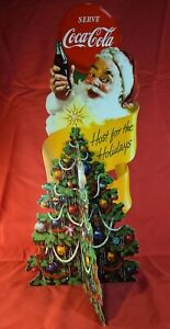 New ListingVintage 1951 Coca-Cola Santa Claus Litho Cardboard 17 Inch Stand-Up Sign VGC