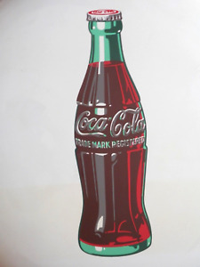 VINTAGE 1948 NEAR MINT COCA- COLA METAL PAINTED BUTTON SIGN~ 24 INCH