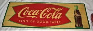 ANTIQUE VINTAGE USA COCA COLA SODA METAL FISH TAIL ART ADVERTISING STORE SIGN US