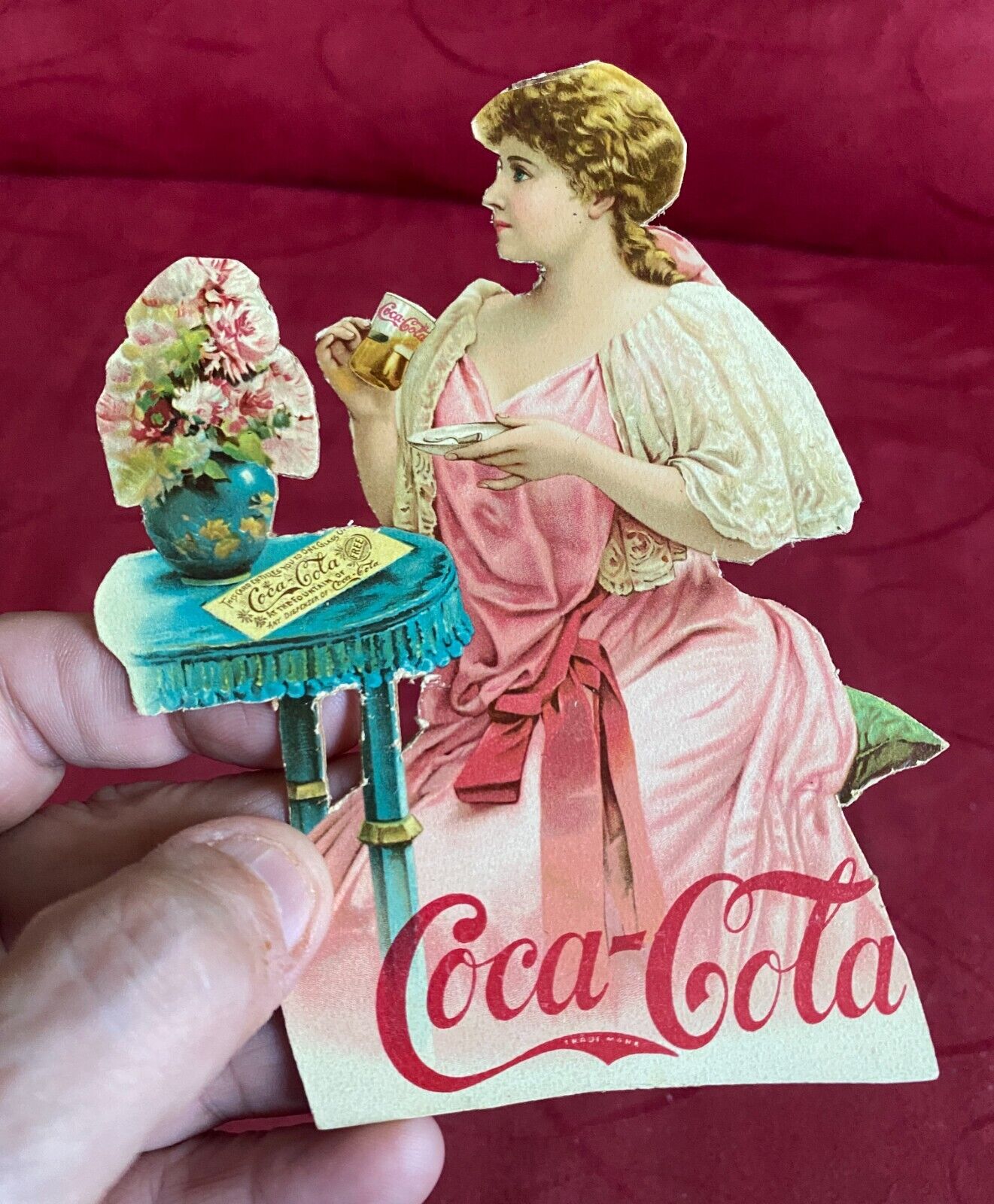 Coca Cola 1897 Calendar Cut-Out Distinctive Dot Pattern Rare!