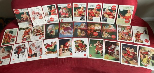 Coca-Cola 1933 Thru 1964 Complete Set 28 National Geographic Santa Christmas Ads