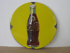 Antique Coca Cola bottle round  Porcelain Sign