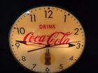 Vintage 1950's Coca Cola Lighted Pam Electric Clock 15" Bottle In Sun WORKS (1)