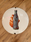 Vintage Coca Cola Porcelain Dome Advertising Sign