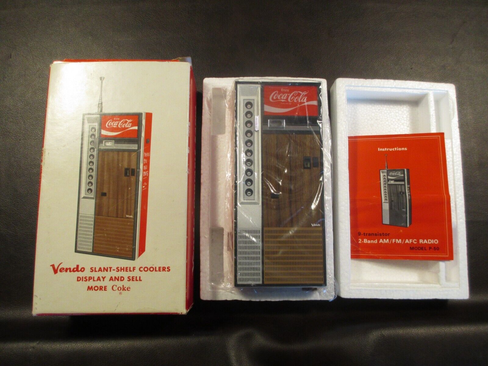 VINTAGE VENDO COCA-COLA SLANT-SHELF VENDING SODA MACHINE FM/AM RADIO NEVER USED!