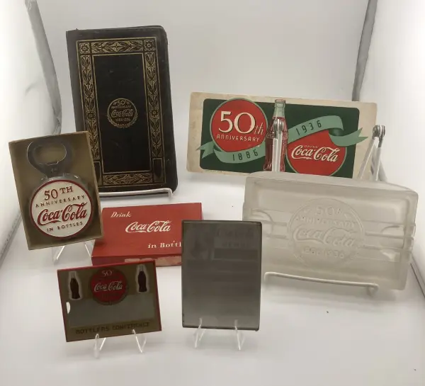 1936 Coca Cola 50th Anniversary Collection-Vintage Bottle Opener, Tags, +++