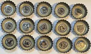 Complete Set 1-15 of 1971 Coca-Cola NASA Apollo Space Missions Used Bottle Caps