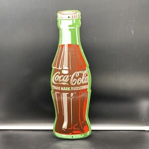 ORIGINAL & AUTHENTIC COCA COLA BOTTLE SIGN'' METAL 16.75X5. INCH