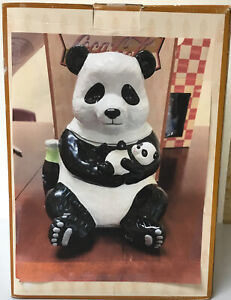 Coca-Cola Authorized Collection 2000 Panda Bear Family Ceramic Cookie Jar