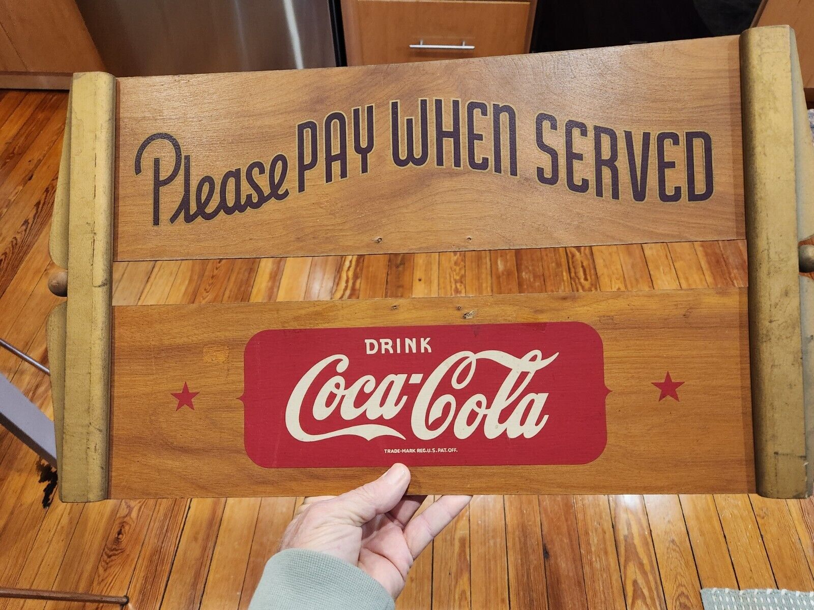 1940s Coca Cola Kay Displays Sign,Please Pay When Served,Missing Center Piece