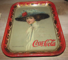 Antique Original 1909 Coca Cola Girl Tin Serving Tray Hamilton King GREAT!