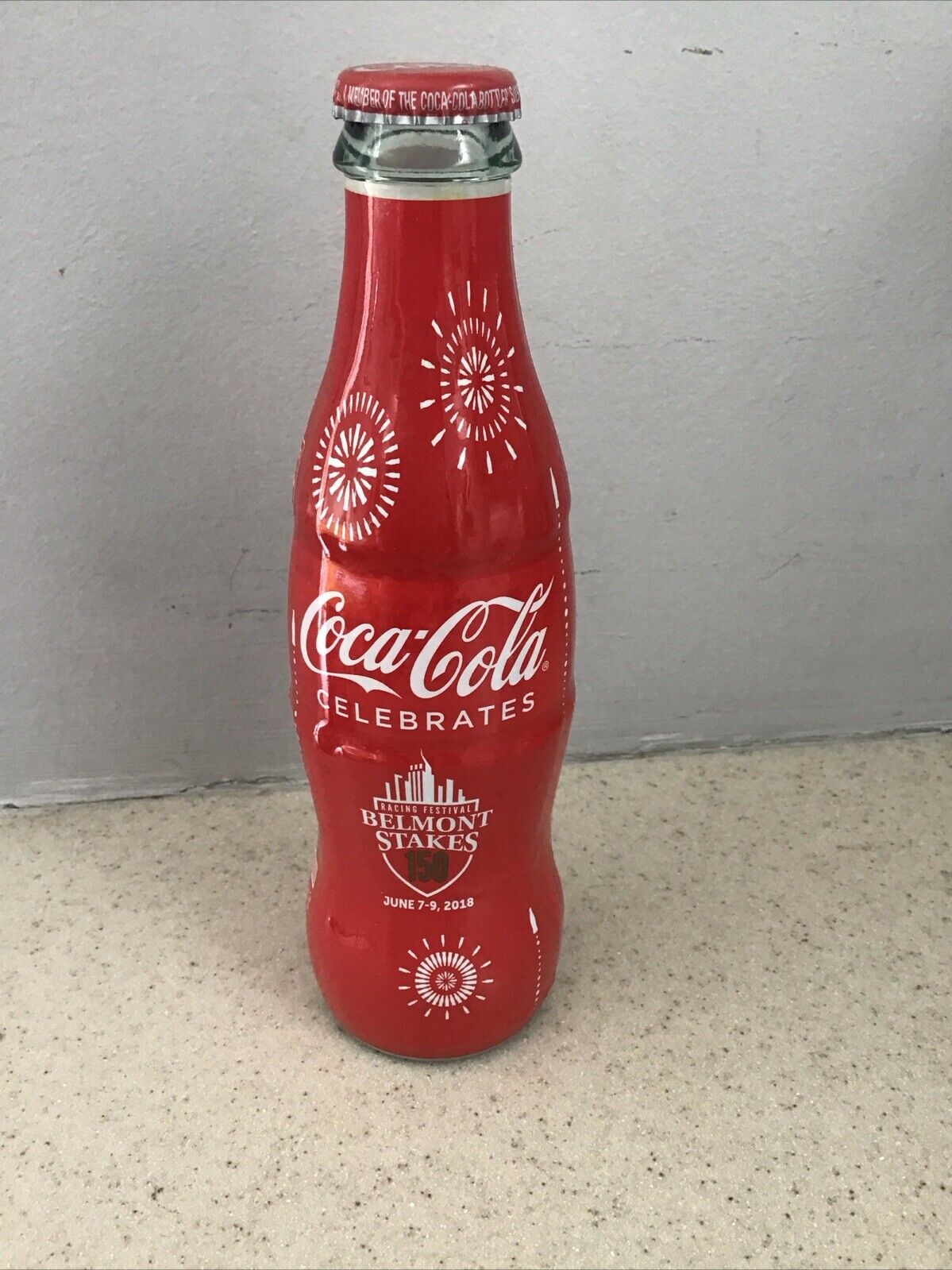 8.0 OZ COCA COLA COMMEMORATIVE BOTTLE BEMONT STAKES 150th Anniversary