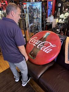 Medal Coca-Cola Advertising Sign Round 1943 WWII Coke Antique