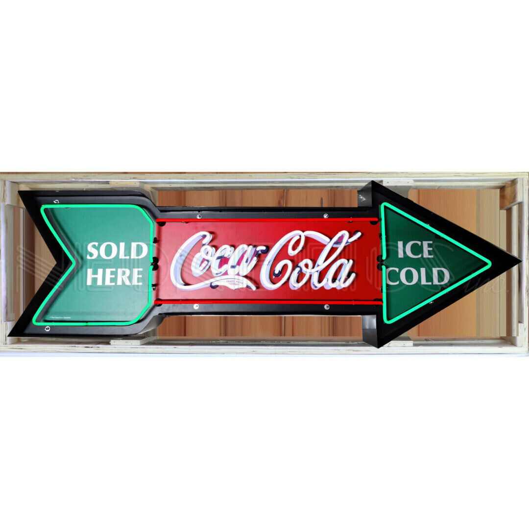 Coca Cola 60" Neon sign in steel Case Coke Garage Soda Machine Wall Lamp Light