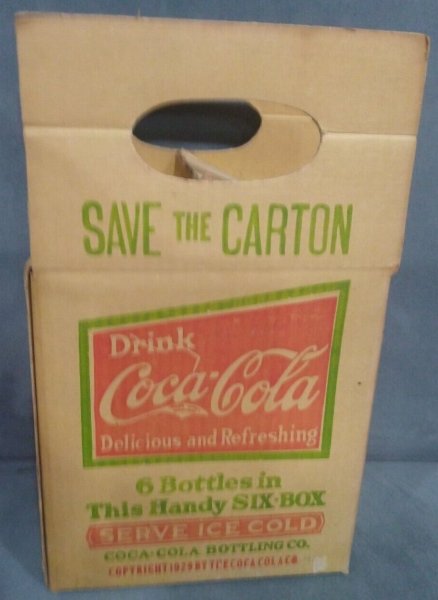 Rare Original 1924 Coca Cola cardboard 6 pack carton