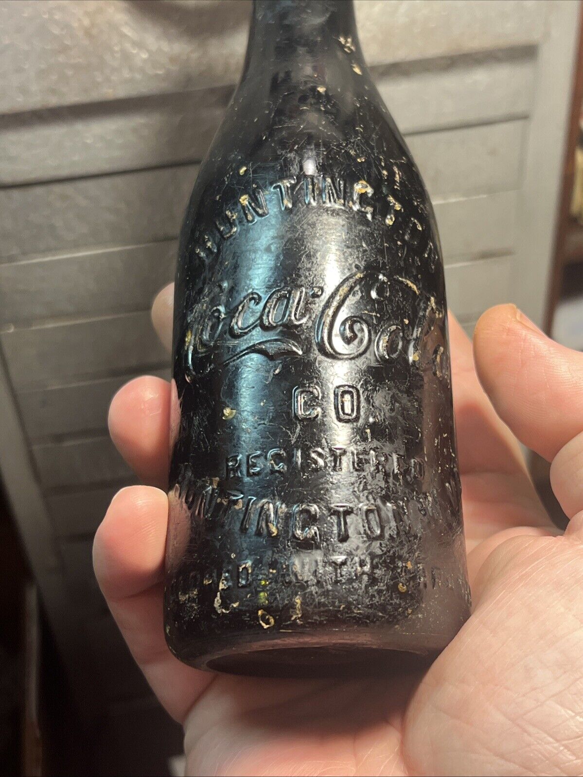 *Vintage Antique Coca Cola Bottle Amber Straight Side 1912-15 - Huntington WV*