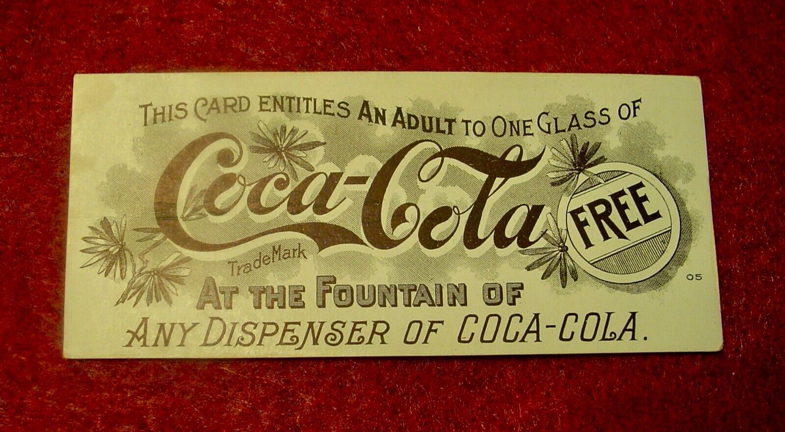 RARE ANTIQUE COCA-COLA TRADE CARD, SETH FOWLE & SONS 81 HIGH ST. BOSTON