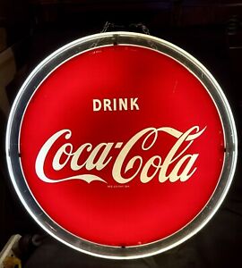 Underwriters Laboratory Vintage Coca-Cola Double Sided Lighted Halo Sign