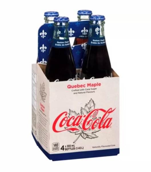 Coca-Cola Quebec Maple Syrup Case Of 4 Bottles 355ml Paper Carton Discontinued