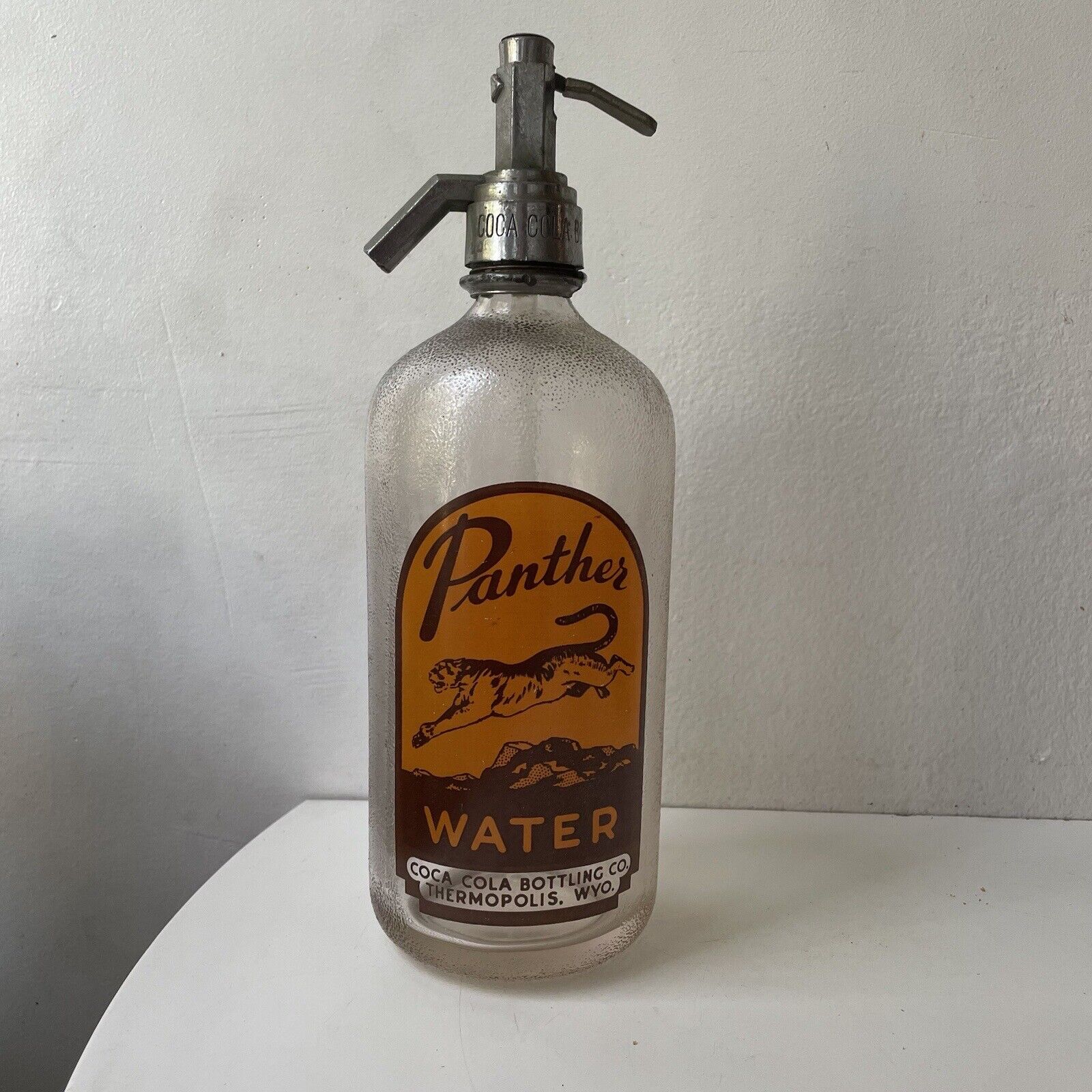 Antique Panther Water Coca Cola Seltzer Bottle RARE Vintage