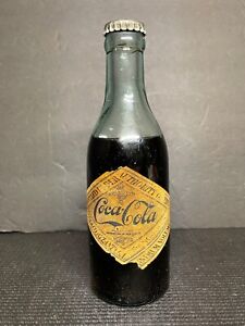 Antique 1900’s 1910 Coca Cola Coke Sealed Straight Side Bottle W/ Label Savannah