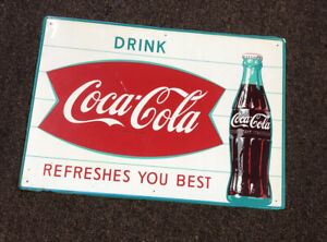 Vintage Drink COCA-COLA Metal Sign Refreshes You Best 20Wx28L