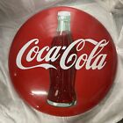 1970’s-80’s US Coca-Cola 36” Dia Dome Metal Porcelain Sign in Great Condition
