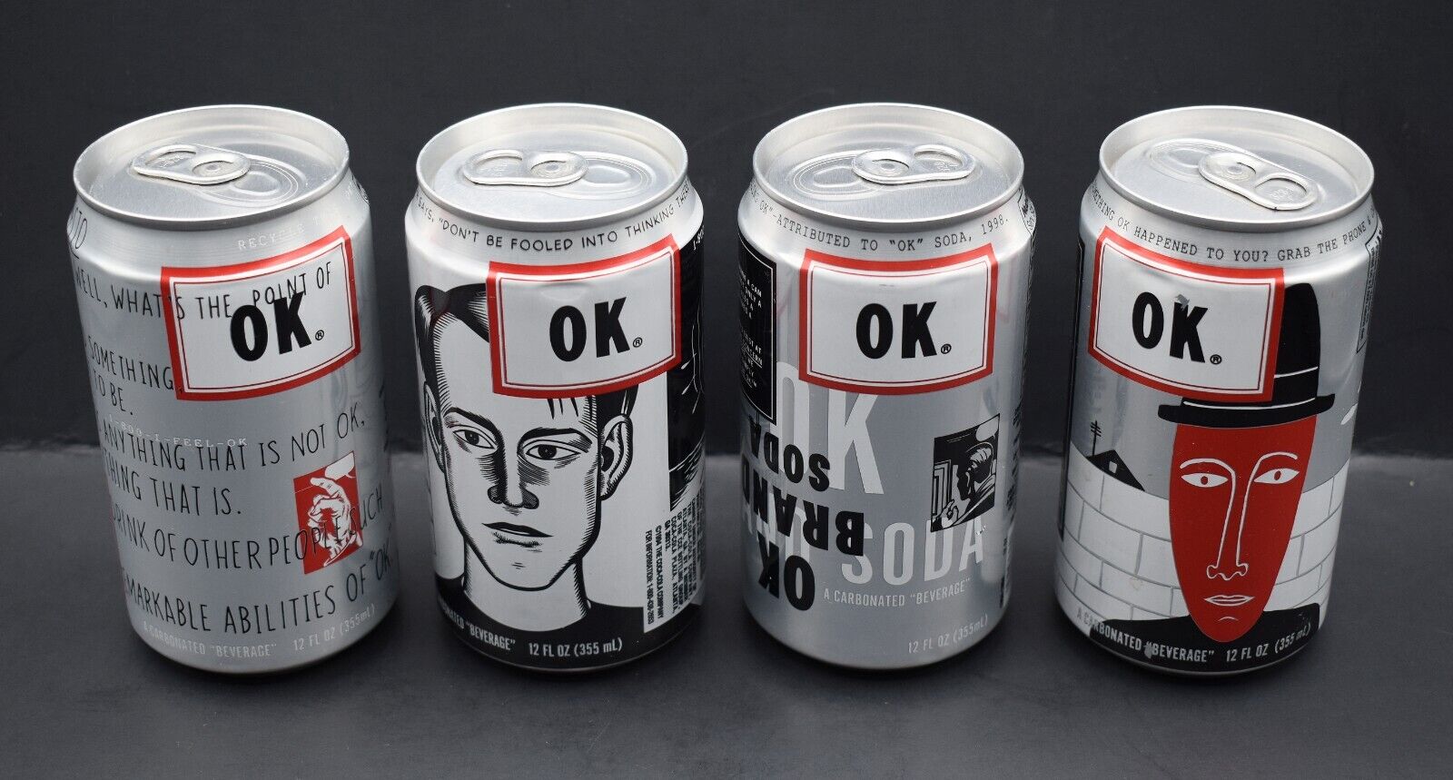 *Test Market! 4 OK Soda Cans Coca Cola Co. Gen X Charles Burns Daniel Clowes Art