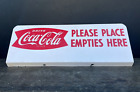 Vintage Coca Cola "Please Place Empties Here" Metal Sign Bottle Return Rack 18"