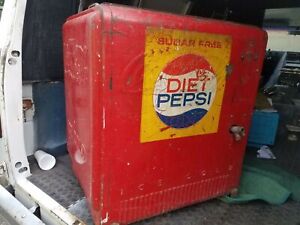 Antique 5 cent Coca Cola Coke Cooler Machine 1950's Embossed Logo