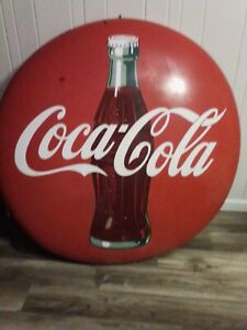 Old Coca Cola 48" Button Sign
