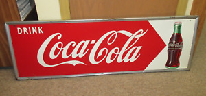 Large Vintage COCA-COLA Soda Sign Not Porcelain 54" X 18" ~ Dated 1951 ~ LQQK!