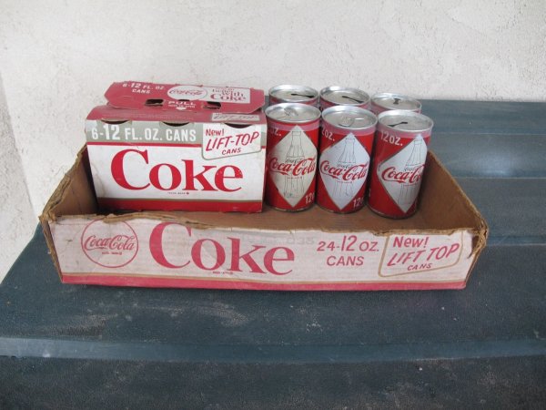 Coca Cola TGBWC 1963 Diamond Can SIX Pack Lift Tab + Rare Carton +Original CASE