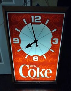 1983 COCA-COLA CLOCK NO.AA507819 Underwriter Laboratories 40x28 Inches! 32Pounds