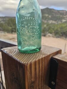 Salt Lake City Straight Side Coca Cola Bottle Coke Green Utah Ut Rare Old Soda