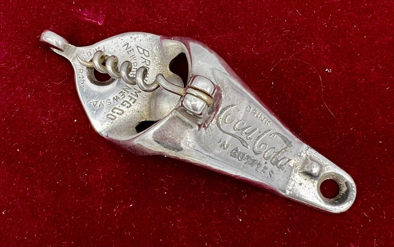 RARE #6 Antique Coca-Cola Bottle Opener W/corkscrew Pat. Apr 1925 Brown Mfg Co
