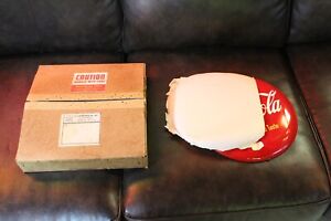 RARE 1950s DRINK COCA COLA 12" BUTTON PAINTED METAL SIGN NEW OLD STOCK WITH BOX