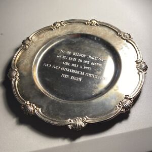 COCA-COLA Sterling Silver Plate - Corporate Visit - Lima Peru - Appx 264 gram