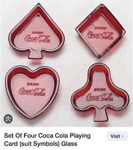 8 Vintage Coca Cola Coaster/Ash Trays•RARE Ruby Red  Suit Set