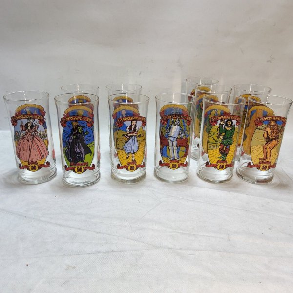 Vintage Wizard of Oz 1989 50th Anniversary Coca-Cola Collectors Glasses Set of 6