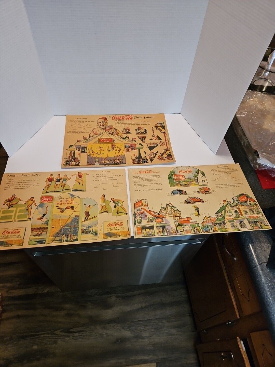 Vintage 1930's Coca-Cola Cutouts - Uncut Set Of 3