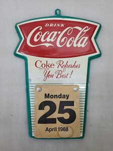 Coca-Cola Coke 1960s Metal Fishtail Calendar