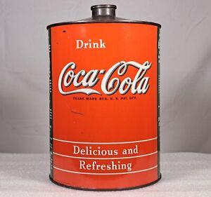 Scarce Early Coca Cola 1 Gallon Cone Top Syrup Can Tin Litho Soda Fountain Pop
