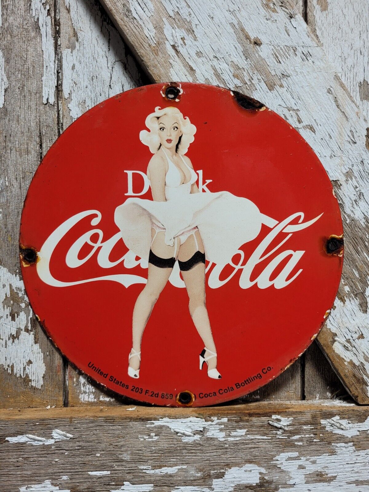 OLD VINTAGE COCA COLA PORCELAIN SIGN MARILYN MONROE SODA POP BEVERAGE COKE DRINK