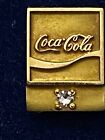 Coca-Cola PIN 10K GOLD with 1 Diamond w/ C C Logo 3/8" W x 1/2" L Perfect 1986